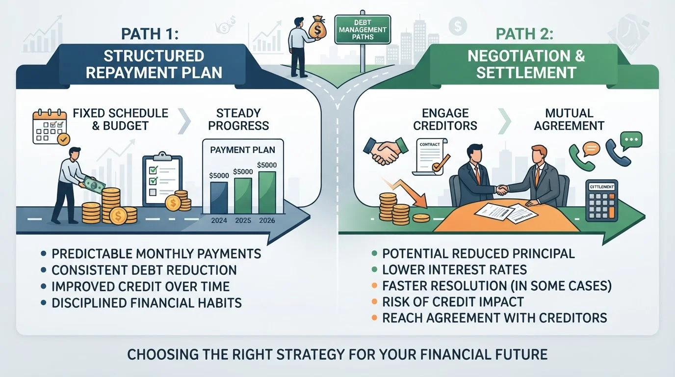 Debt Management Plans vs. Debt Settlement: Weighing Two Different Paths